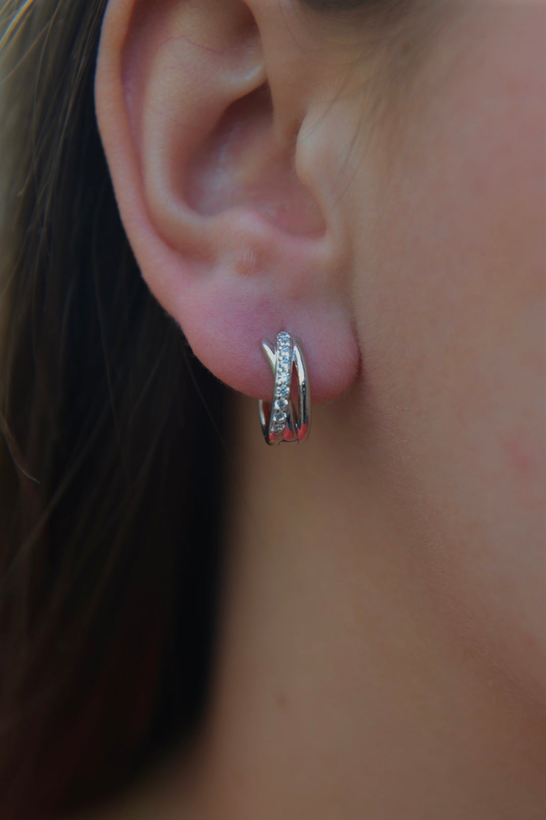 Boucles d'oreilles Argent 925 créoles & Oz Mistral