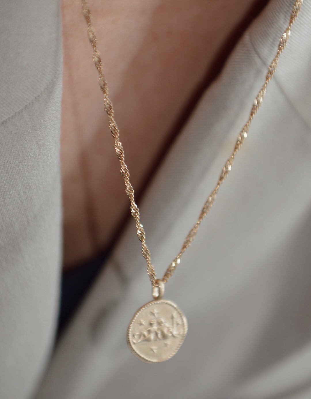 Collier Plaqué or Astro maille Singapour