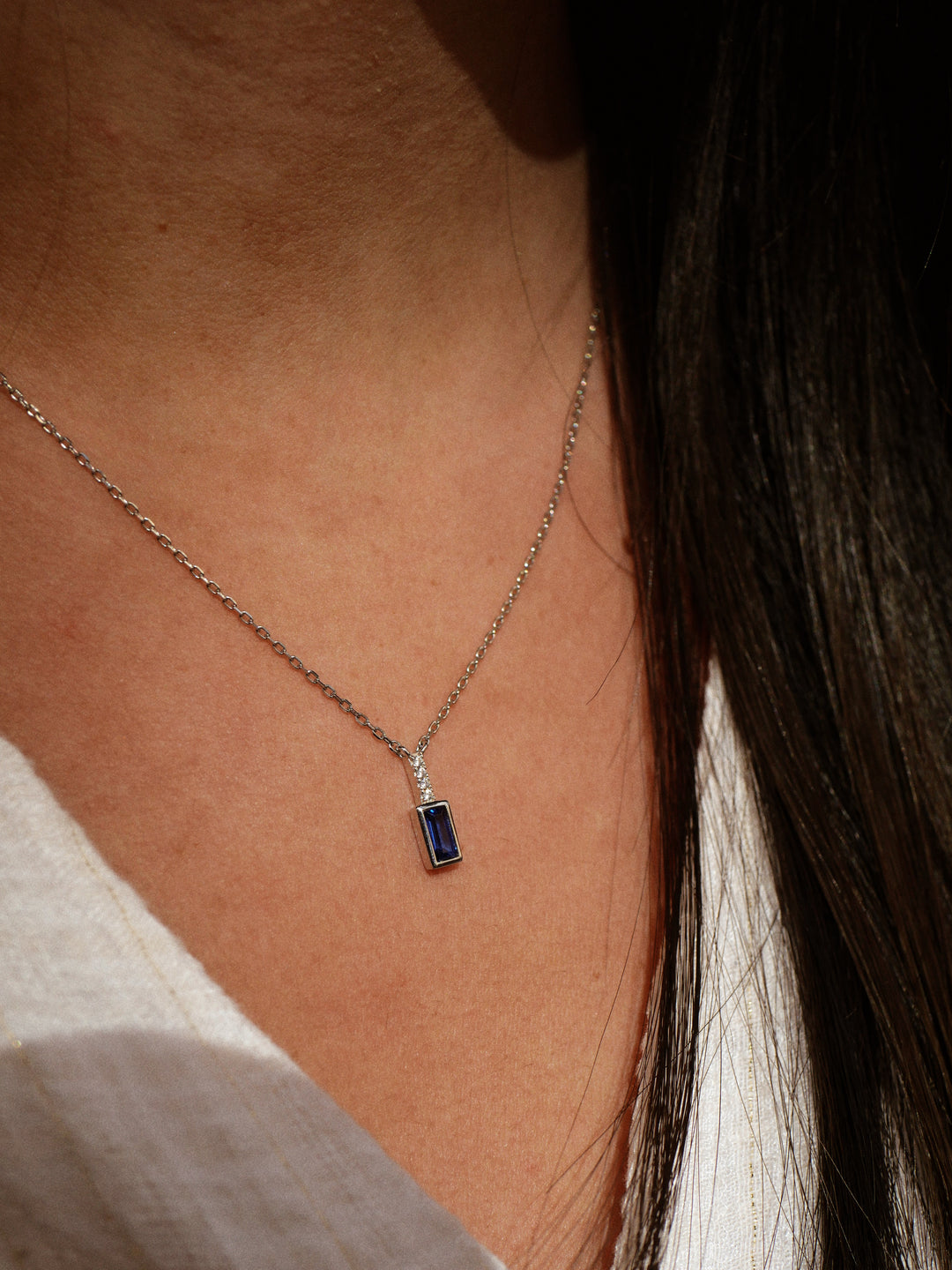 Collier Argent 925 & Oz bleu Estelle