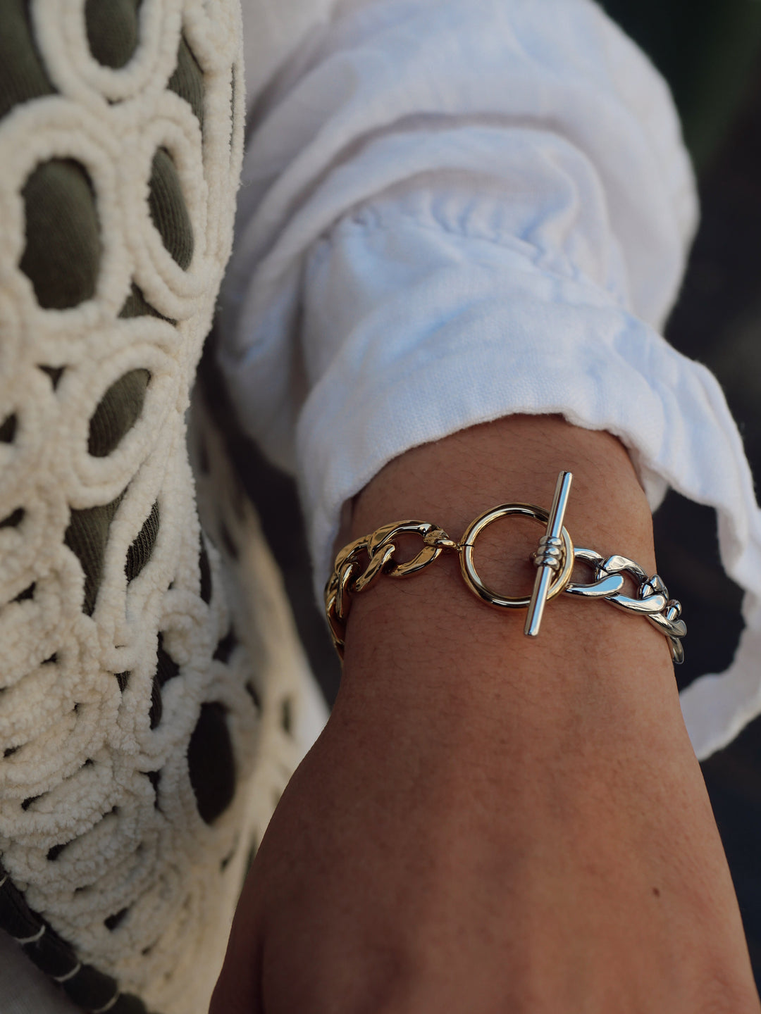 Bracelet Acier inoxydable bicolore Naïs