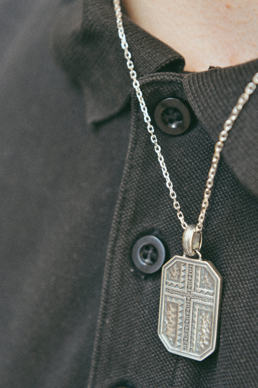 Collier Homme Argent 925 motif croix Joseph