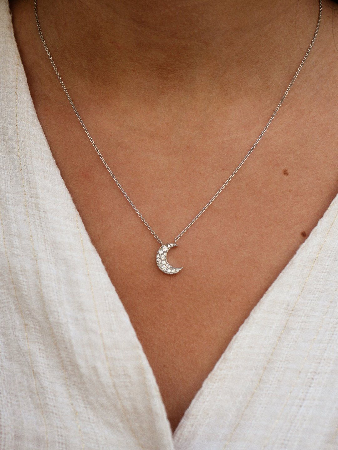 Collier Argent 925 motif lune & Oz Thea