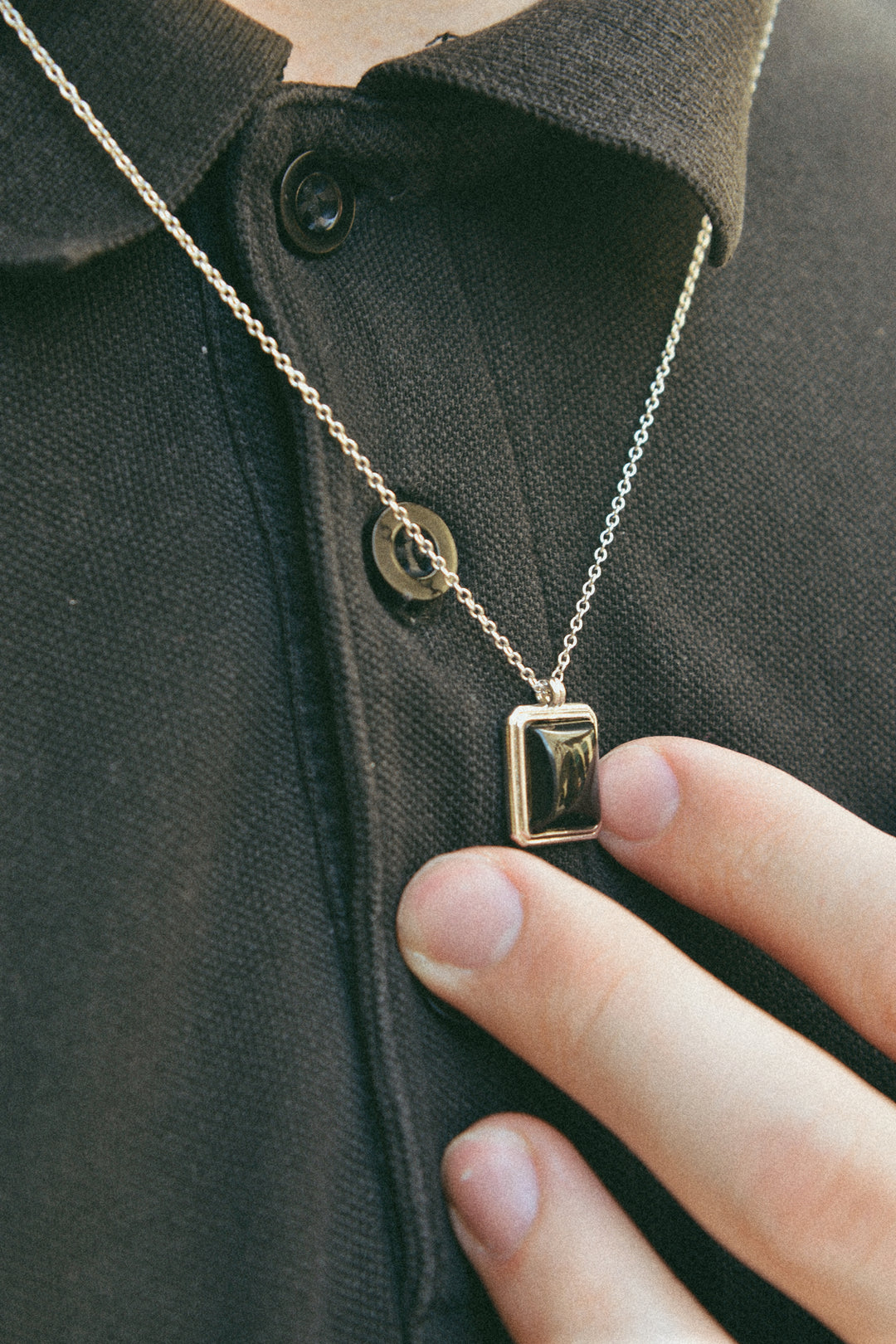 Collier Homme Onyx Argent 925 Daniel