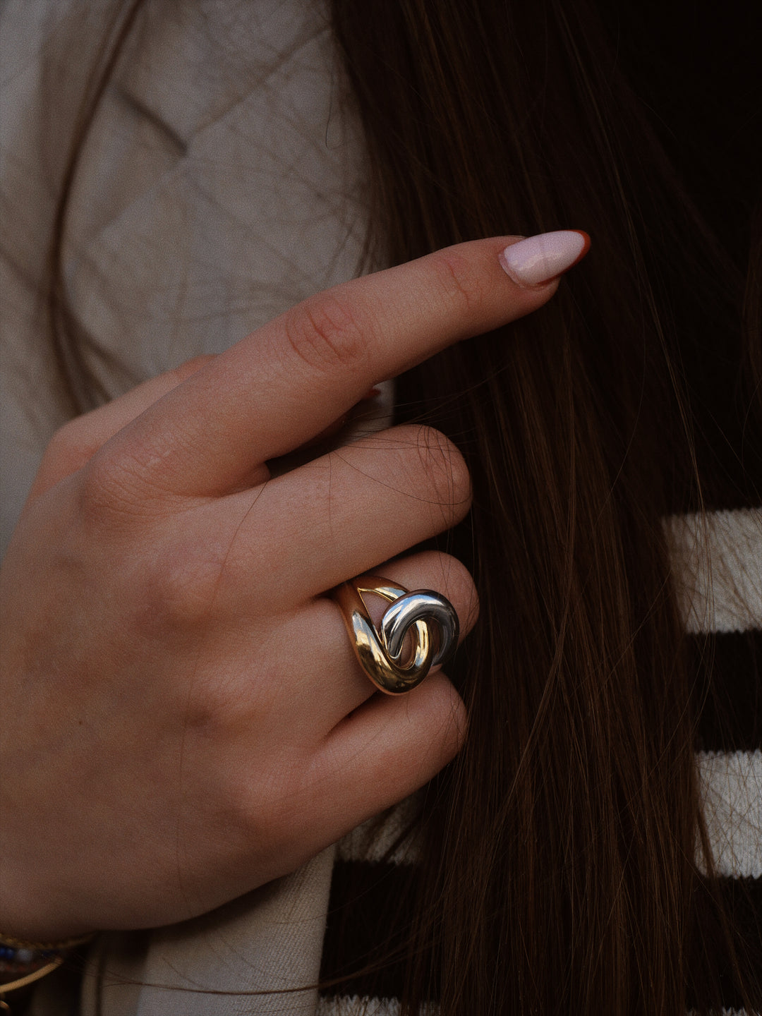 Bague Plaqué or & Argent bicolore Napoli
