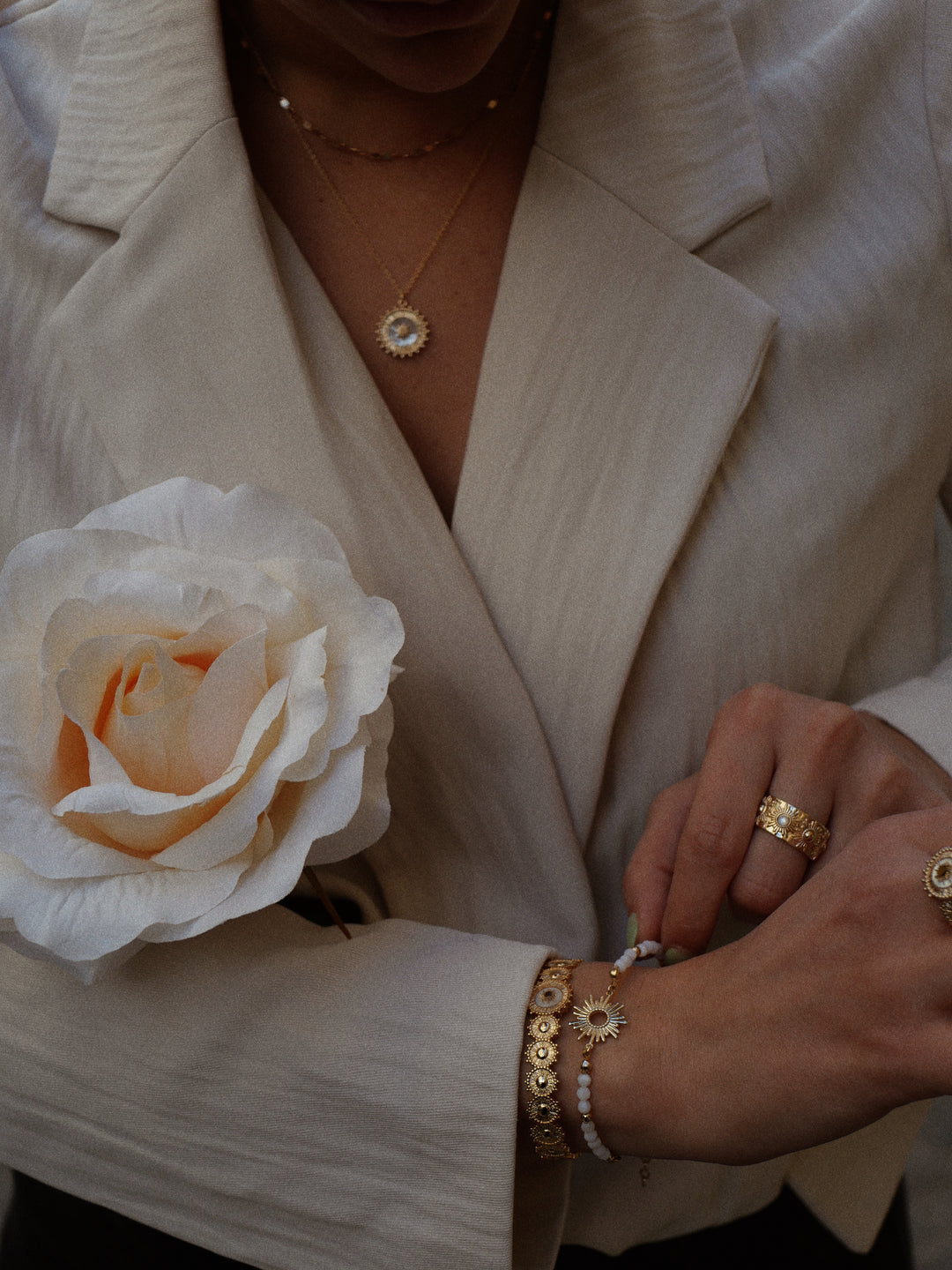 Bracelet Plaqué Or & nacre Solstice