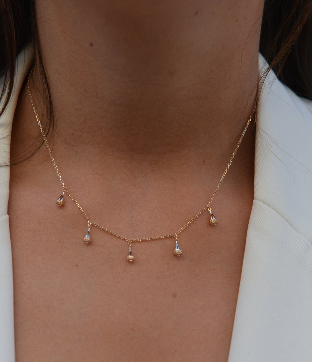 Collier Plaqué or forme gouttes Birdy