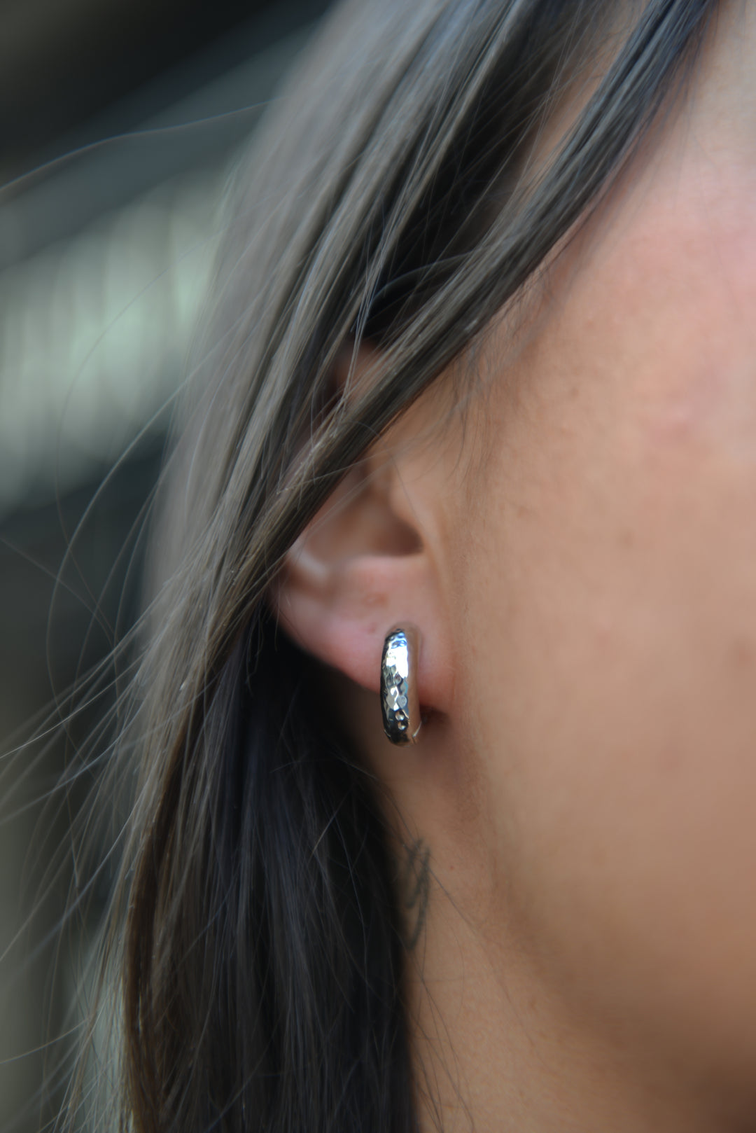 Boucles d'oreilles Argent 925 créoles martelées Jacob