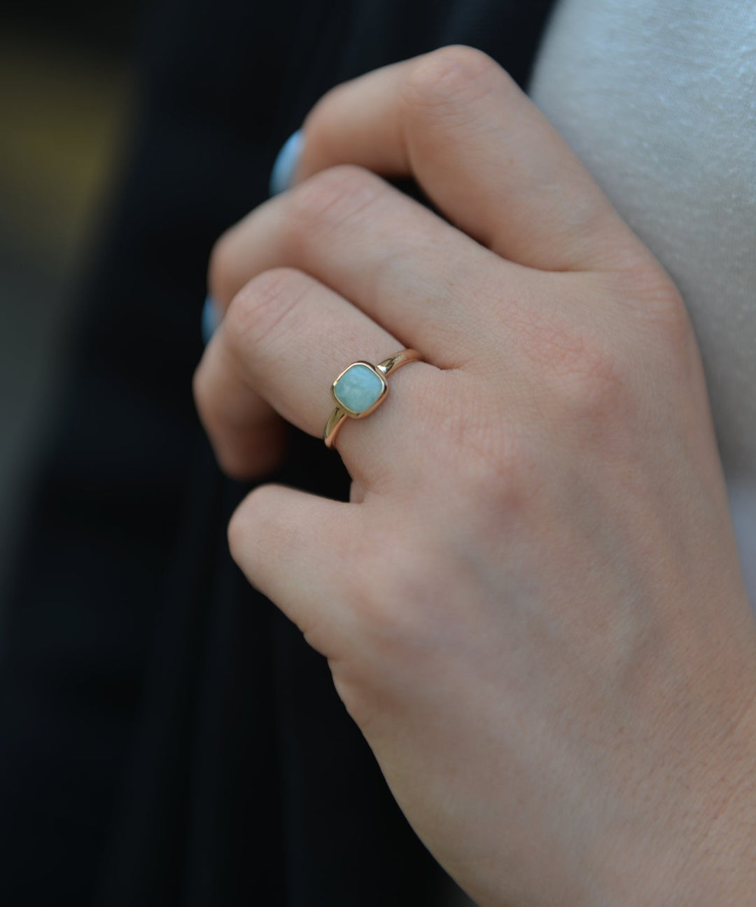 Bague Plaqué Or & Amazonite Paula