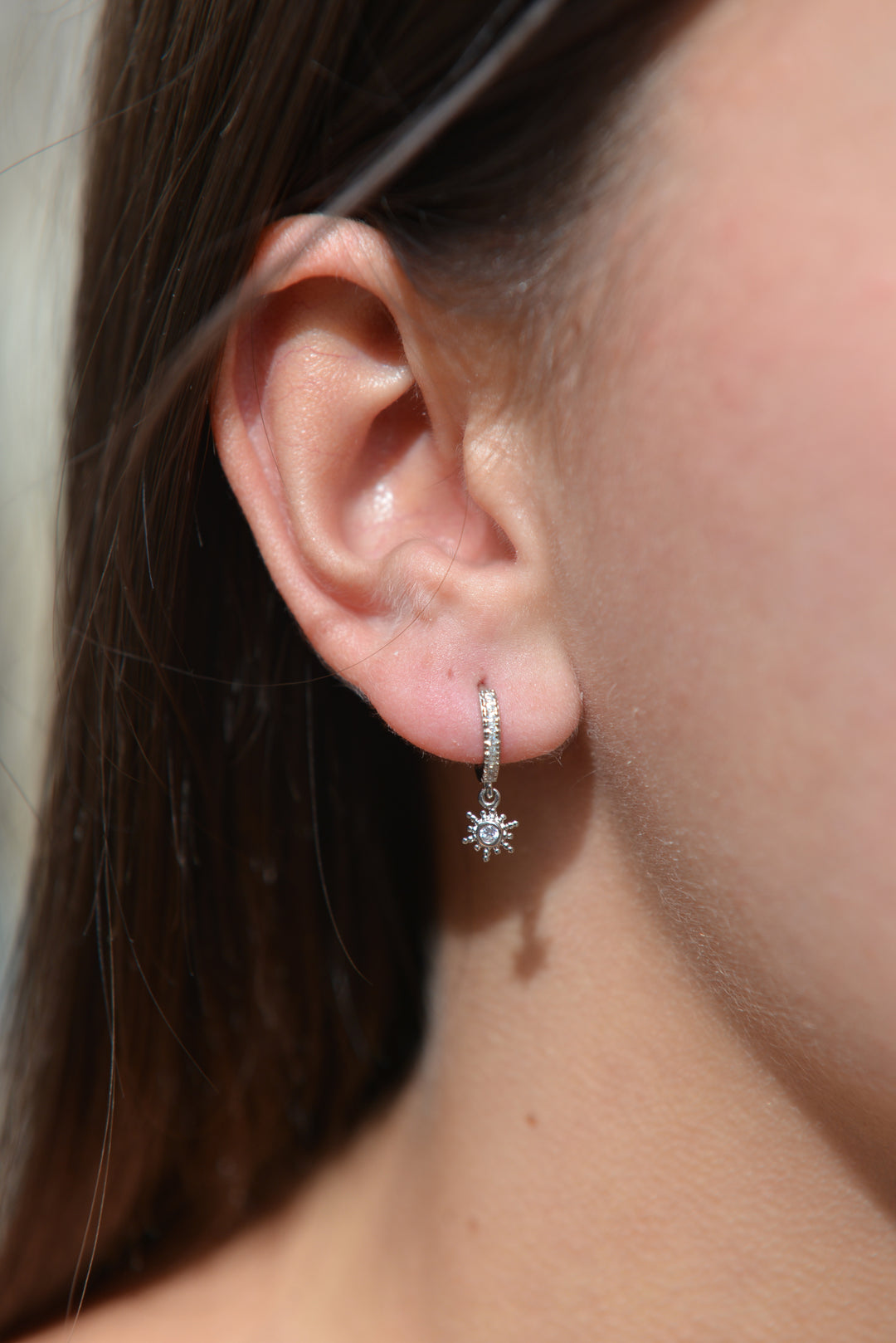 Boucles d'oreilles Argent 925 créoles pampille & OZ Alicia