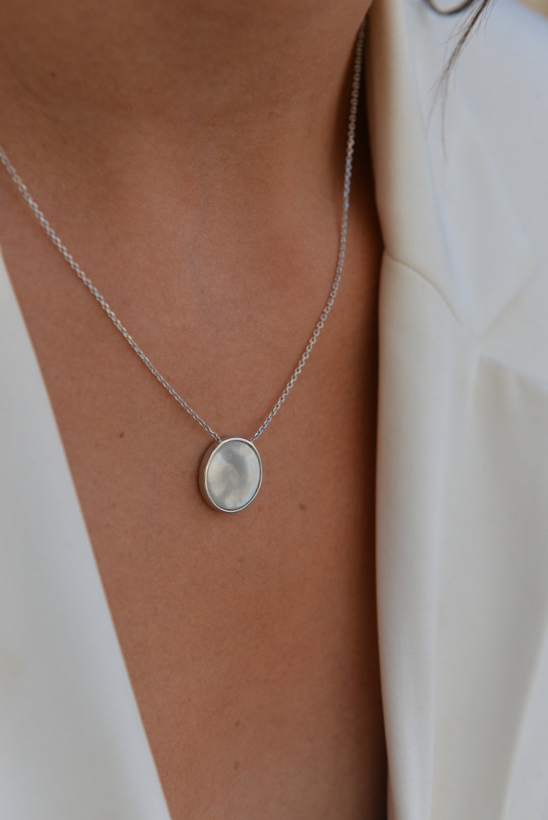 Collier Argent 925 & Nacre Louisiane
