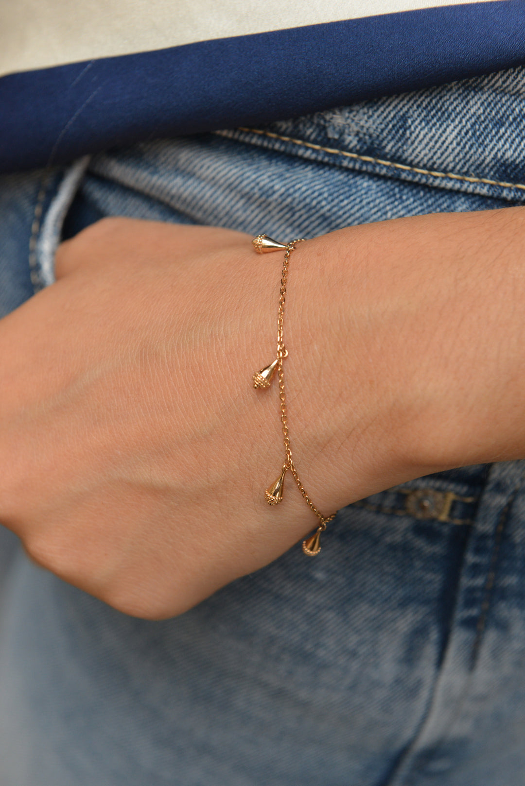 Bracelet Plaqué or forme gouttes Birdy