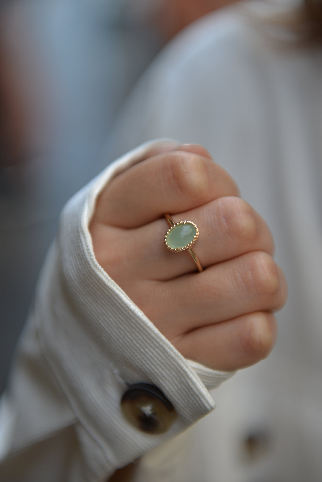 Bague Plaqué Or & Aventurine Sofia