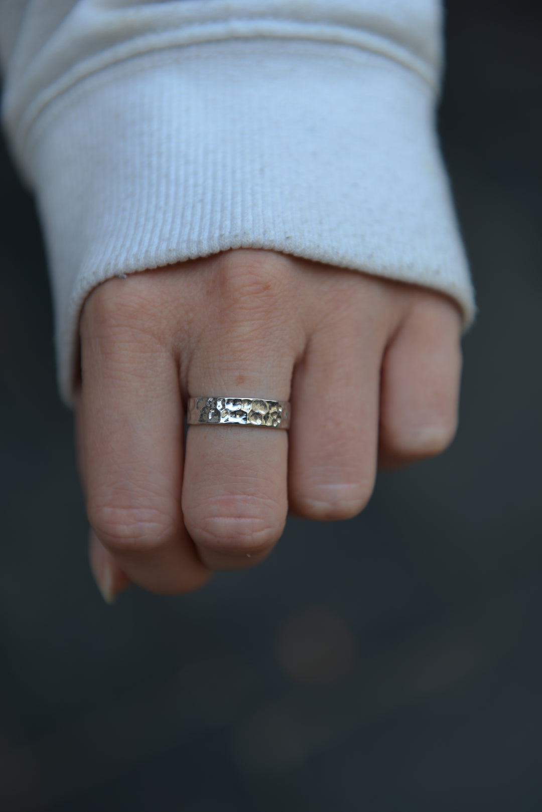 Bague Argent 925 anneau effet martelé Lyna
