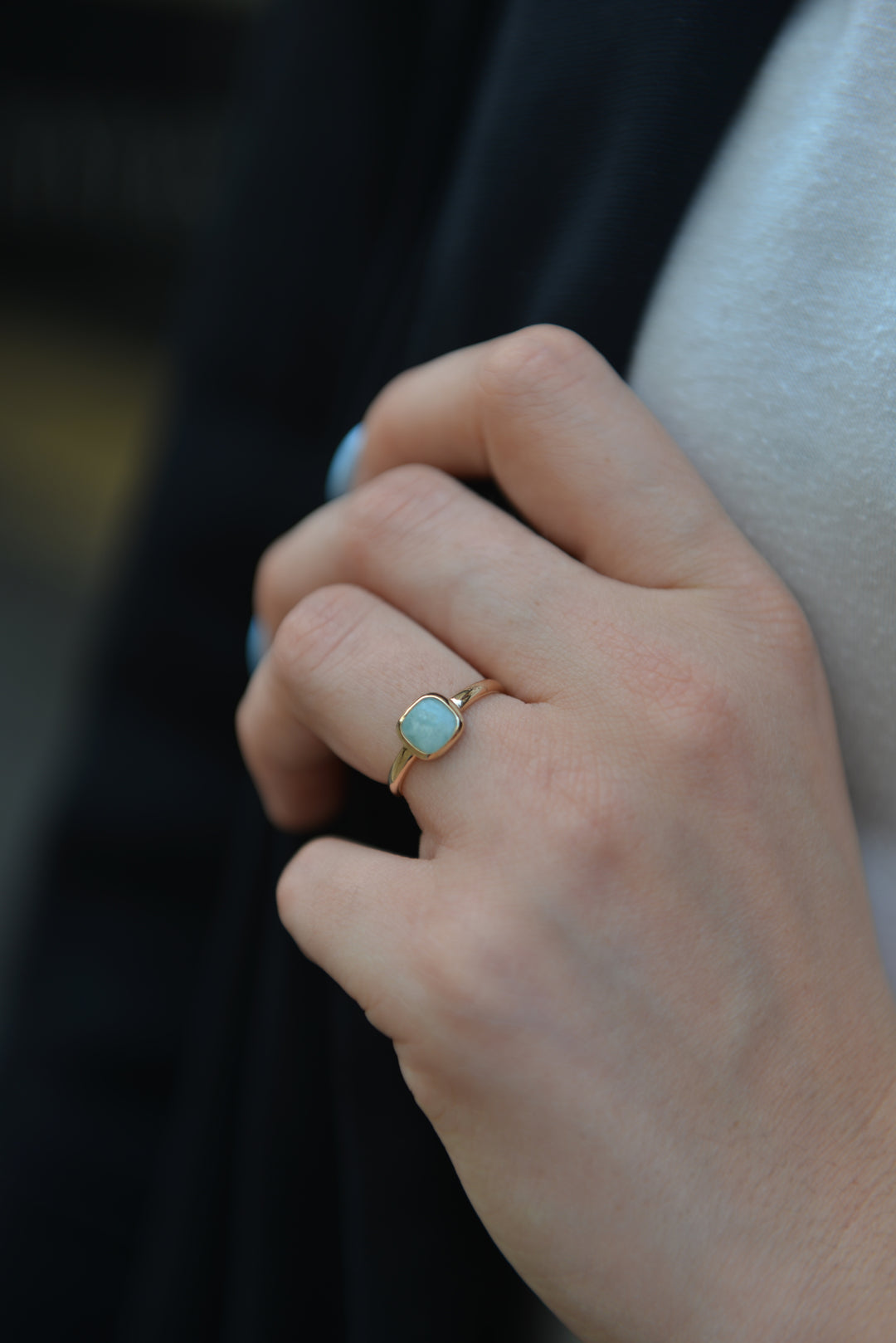 Bague Plaqué Or & Amazonite Paula