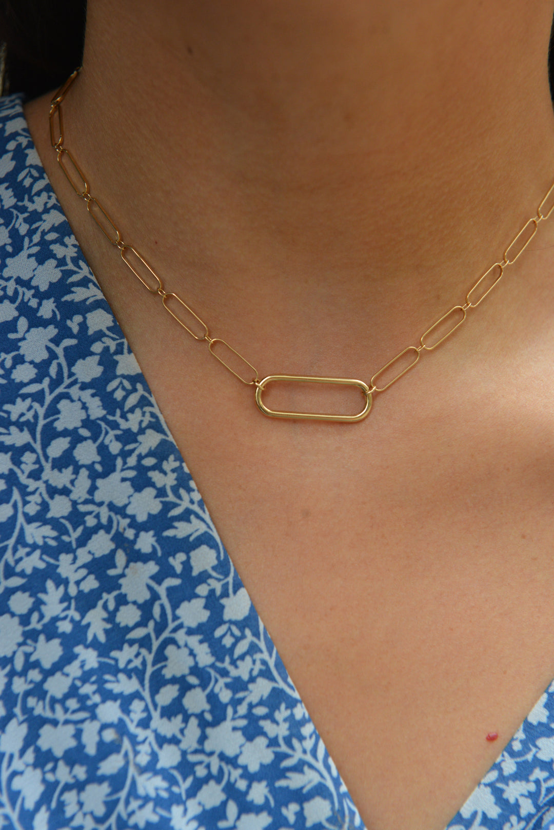 Collier Plaqué Or maille trombone Vicky