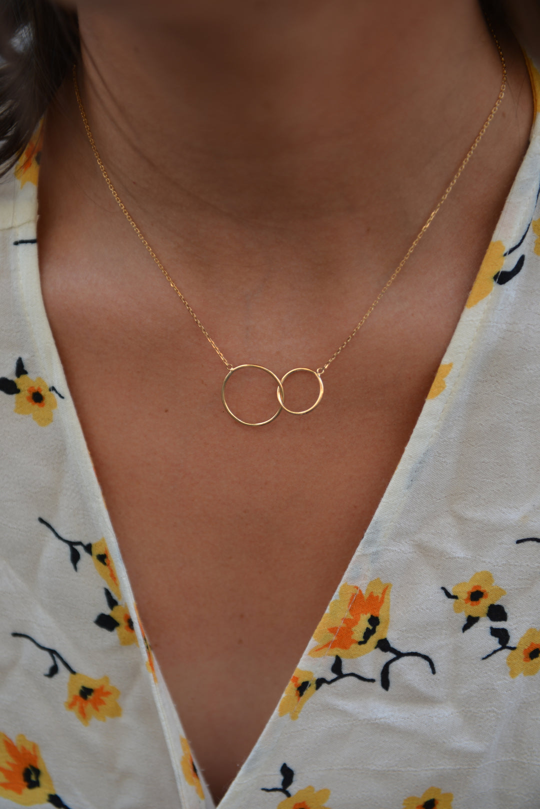 Collier Plaqué Or cercles entrelacés Oslo