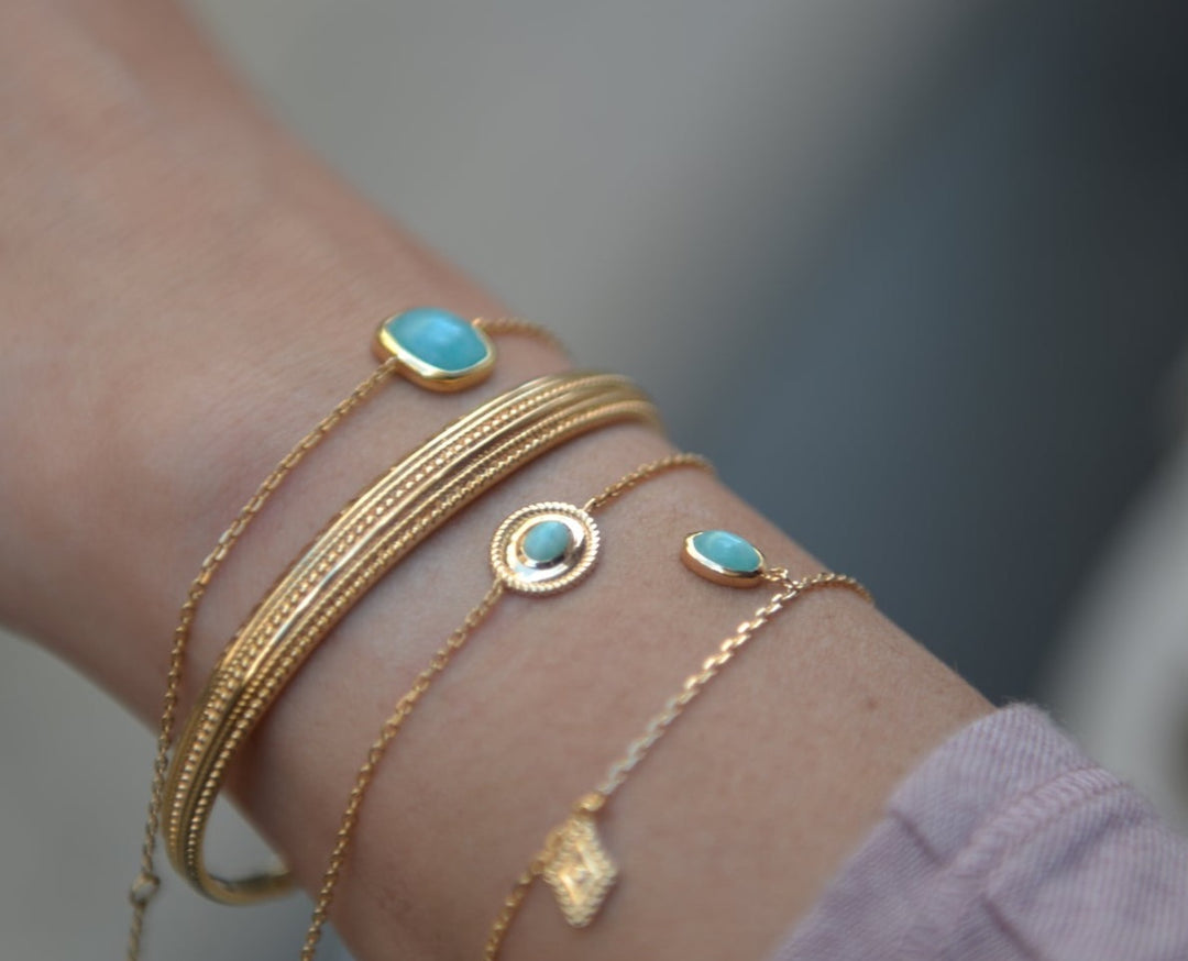 Bracelet Plaqué Or & Amazonite Astrid
