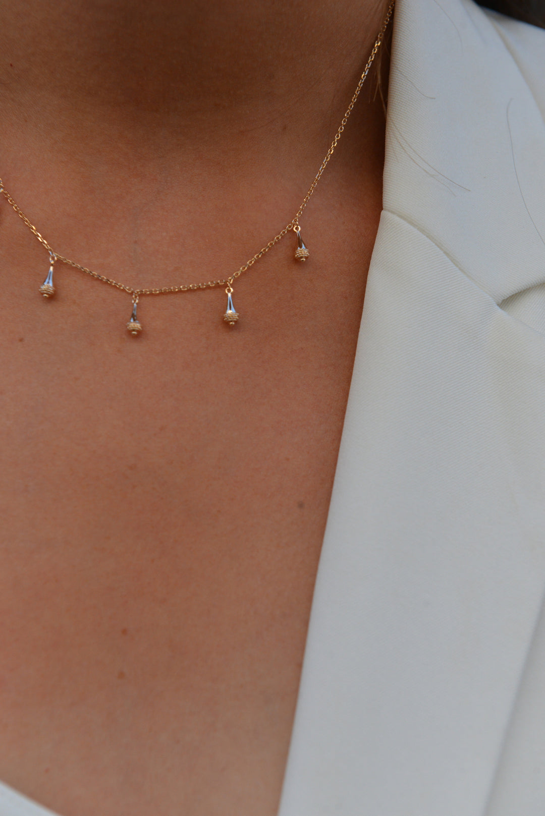 Collier Plaqué or forme gouttes Birdy