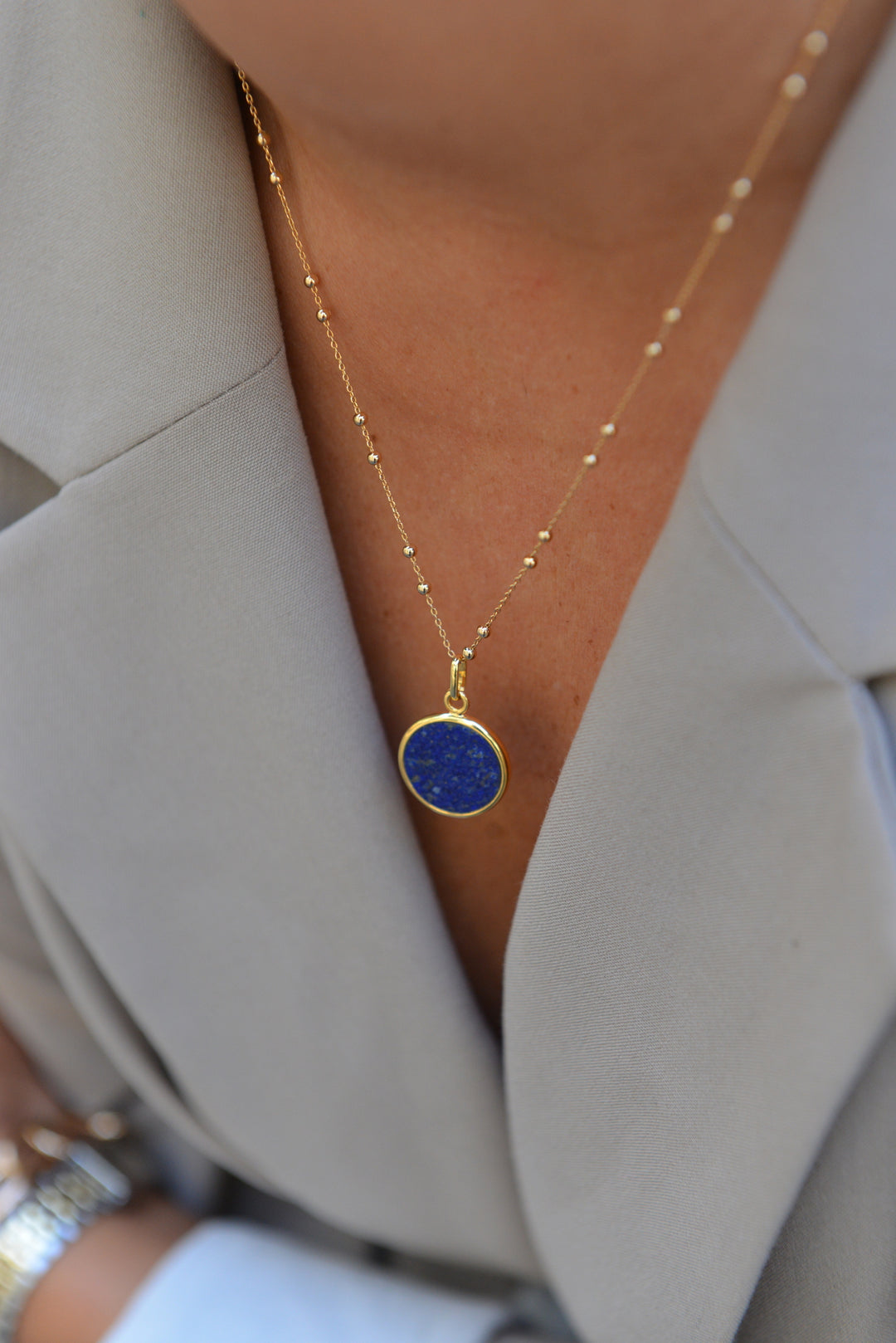 Collier Plaqué Or & Lapis lazuli Nomad
