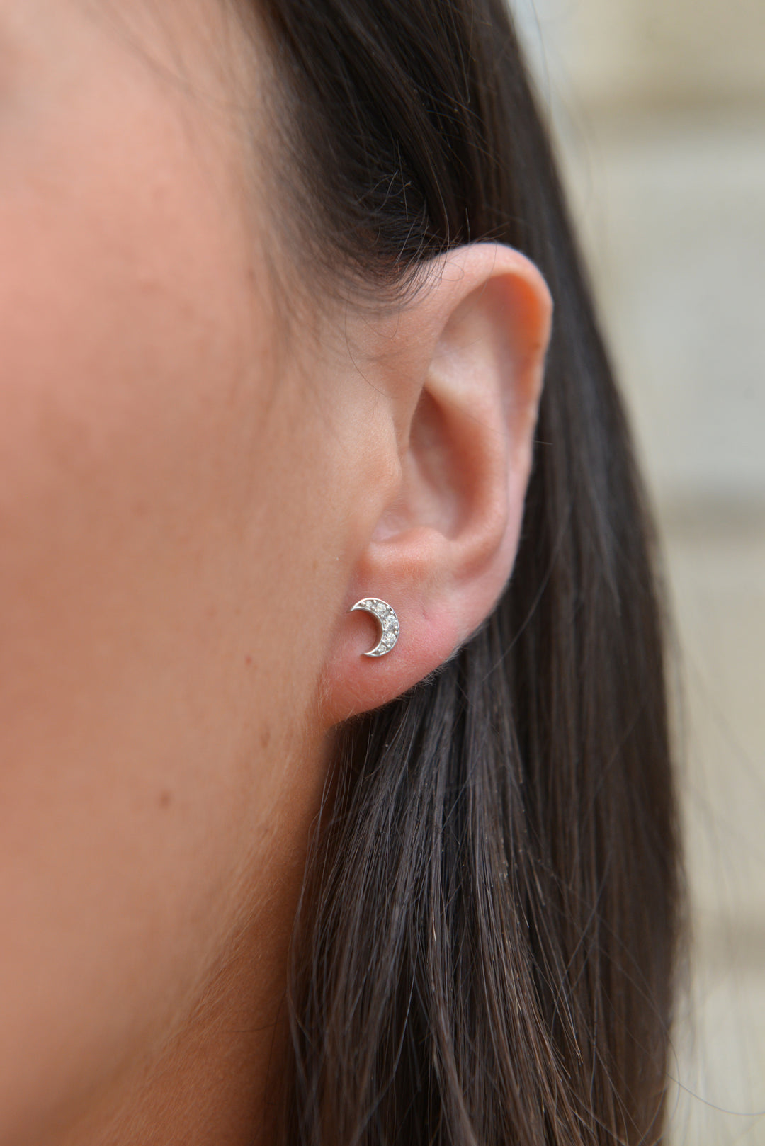 Boucles d'oreilles Argent 925 & OZ Lune