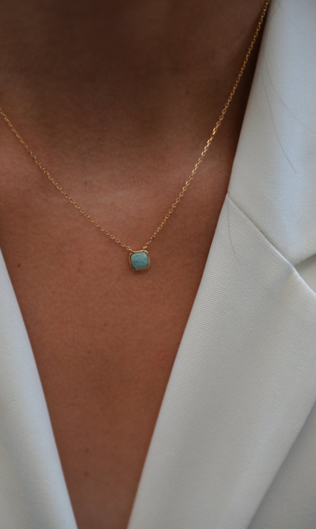 Collier Plaqué Or & Amazonite Astrid