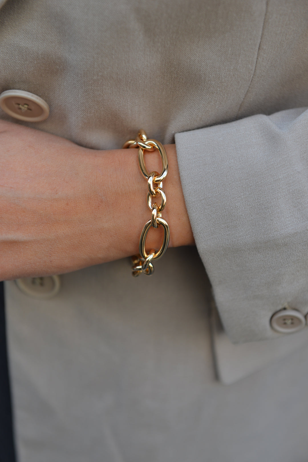 Bracelet Plaqué or grande maille Edgar