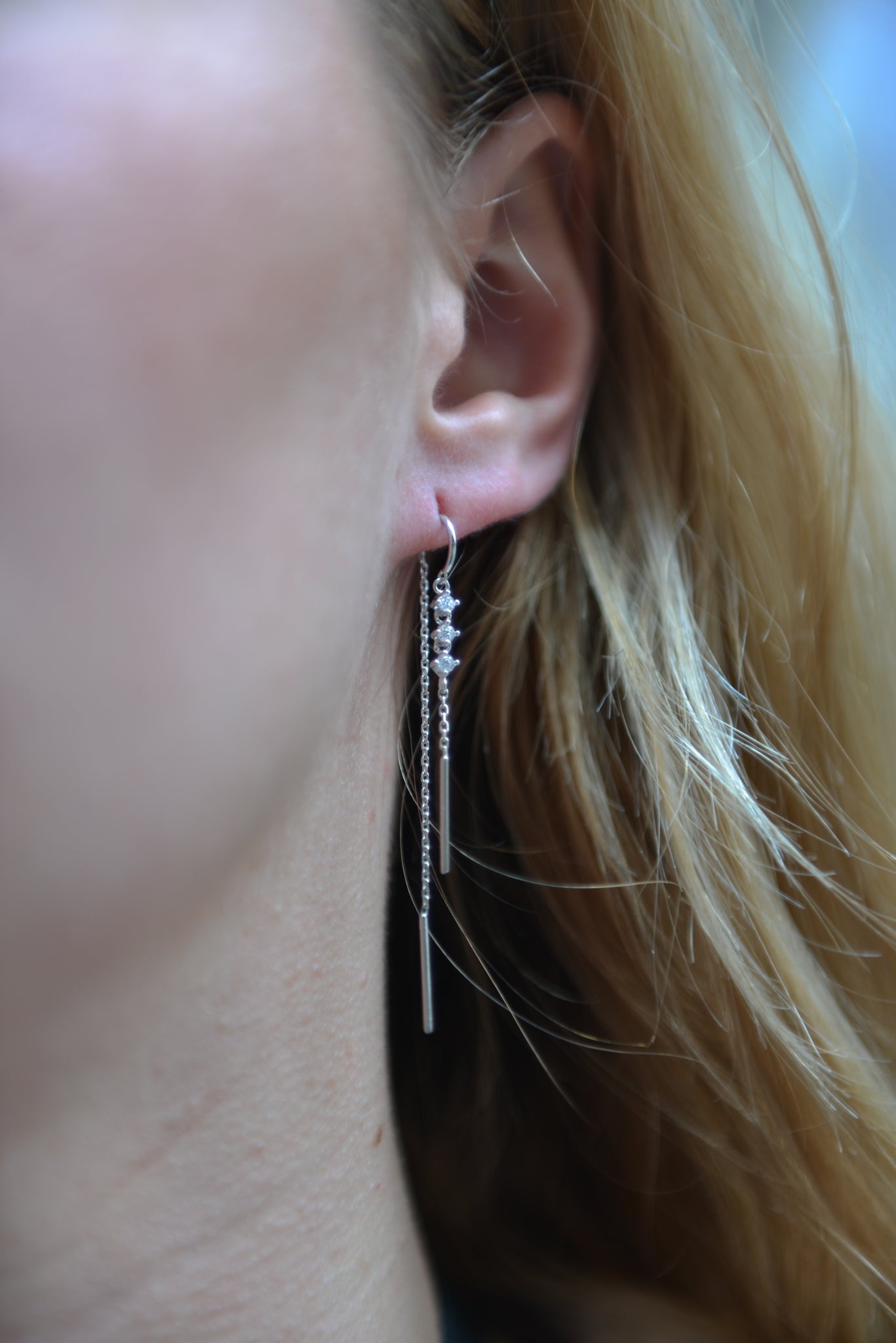 Boucles d'oreilles Argent 925 & OZ pendantes à fil Midnight – L