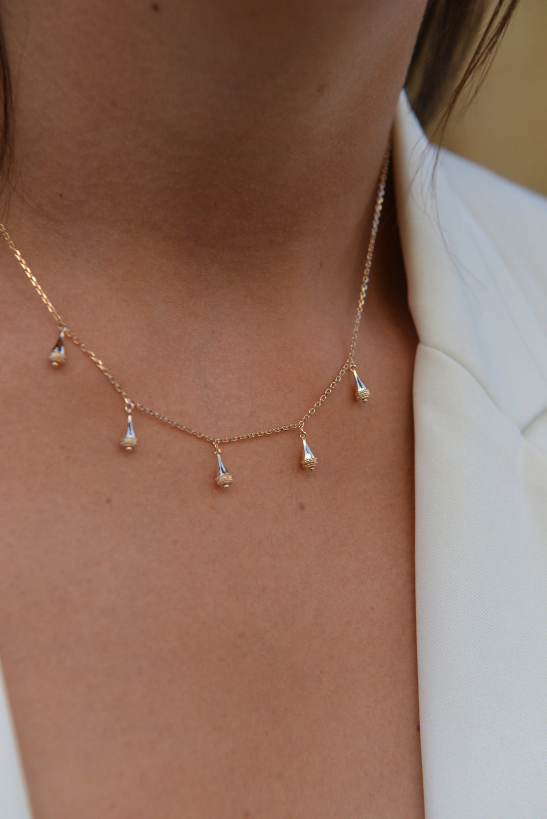Collier Plaqué or forme gouttes Birdy