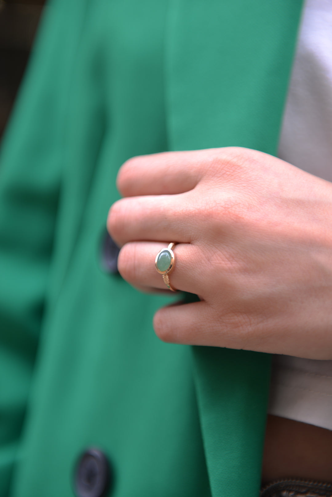 Bague Plaqué Or & Aventurine Jane