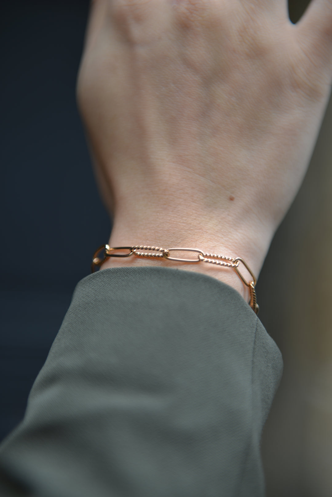 Bracelet Plaqué or maille torsadée Goldy