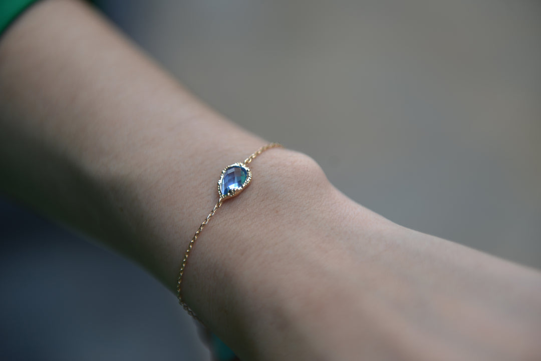Bracelet Plaqué or & OZ bleu Jeanne