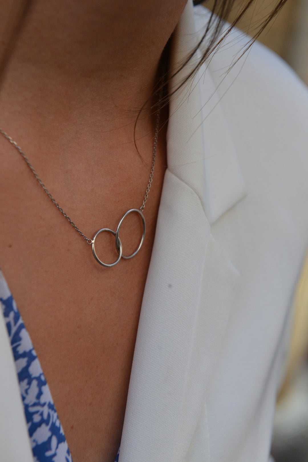 Collier Argent 925 cercles entrelacés Oslo