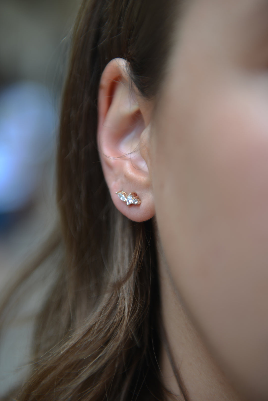 Boucles d'oreilles Plaqué Or & OZ asymétrique Evelyn