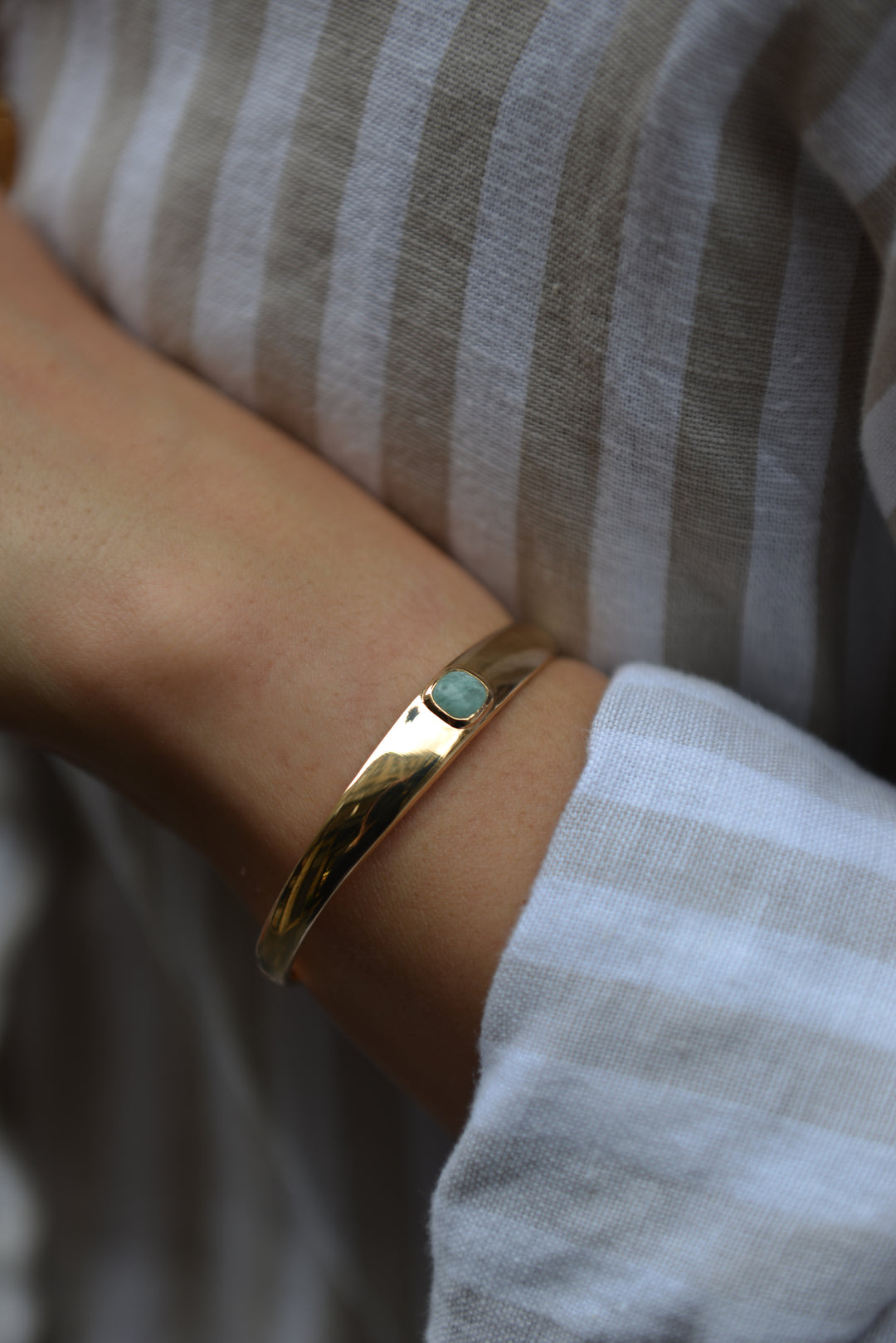 Jonc Plaqué Or & Amazonite Astrid