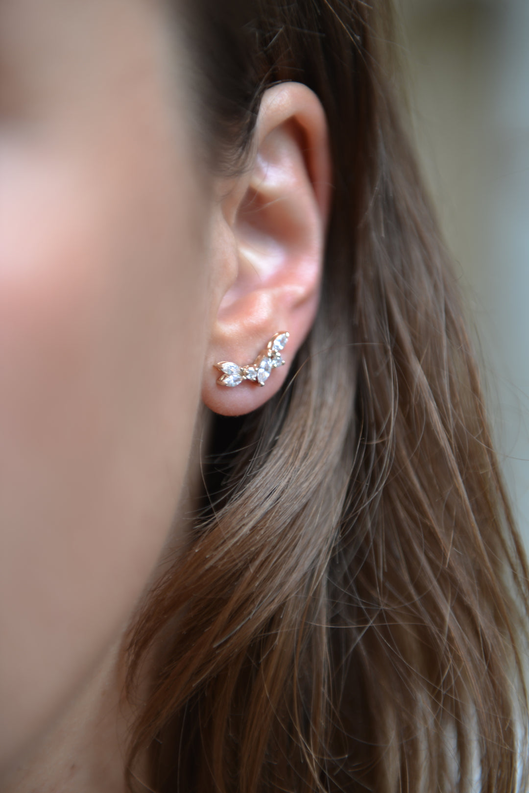 Boucles d'oreilles Plaqué Or & OZ asymétrique Evelyn
