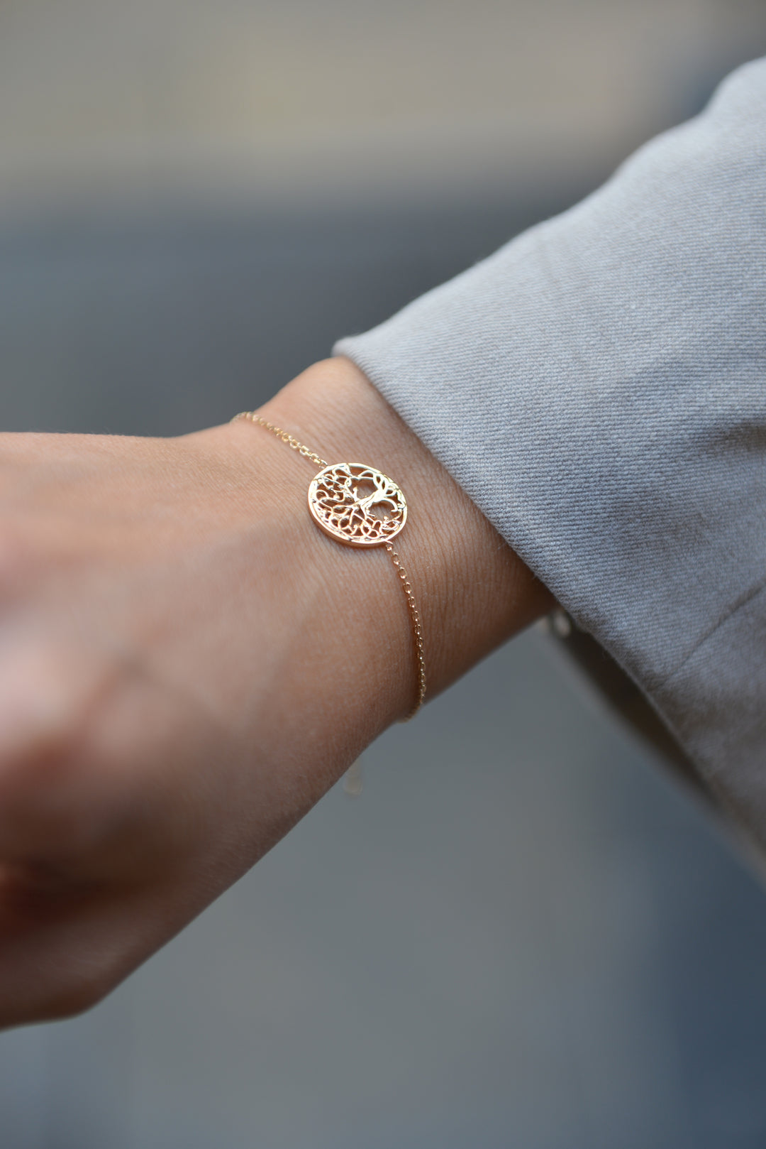Bracelet Plaqué or motif arbre de vie Pria