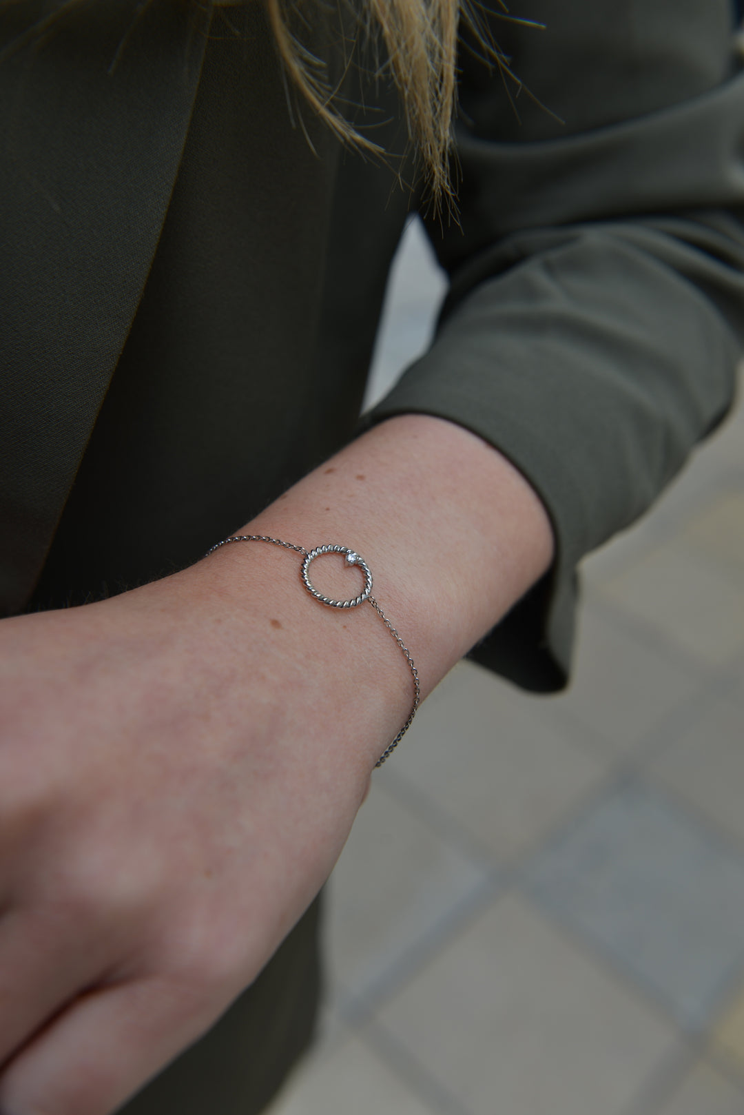 Bracelet Argent 925 motif cercle & OZ Epona