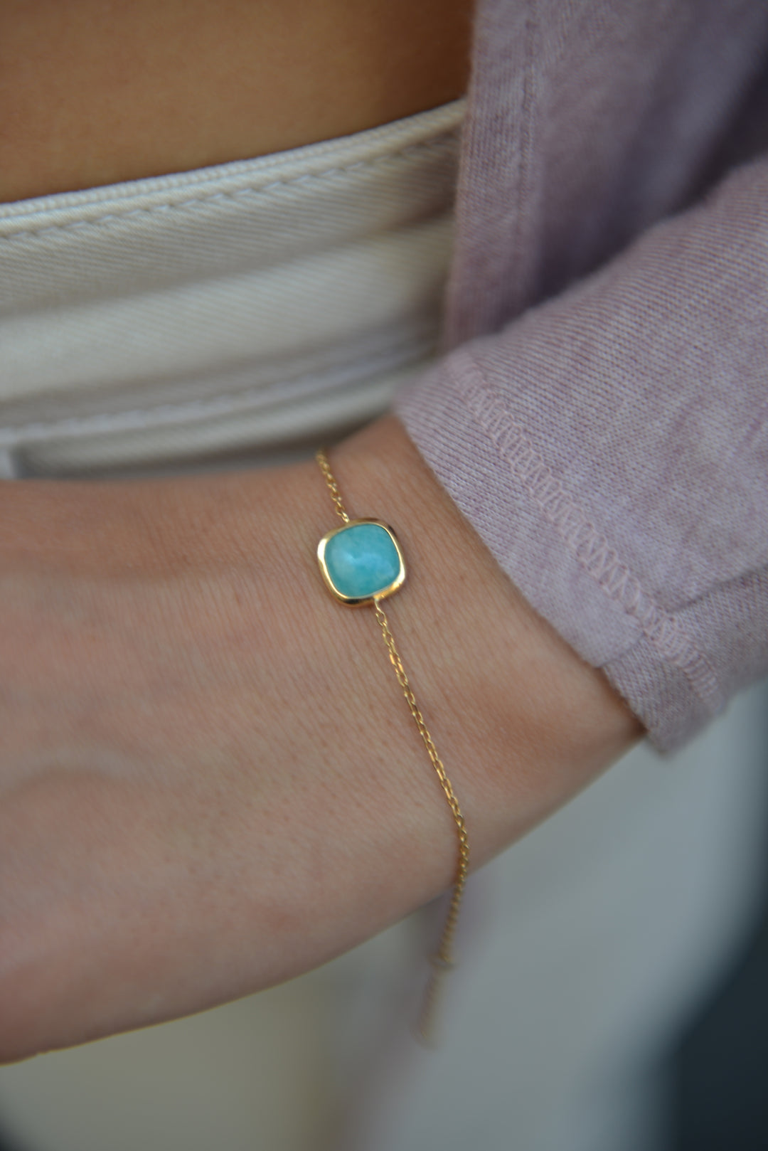 Bracelet Plaqué Or & Amazonite Astrid