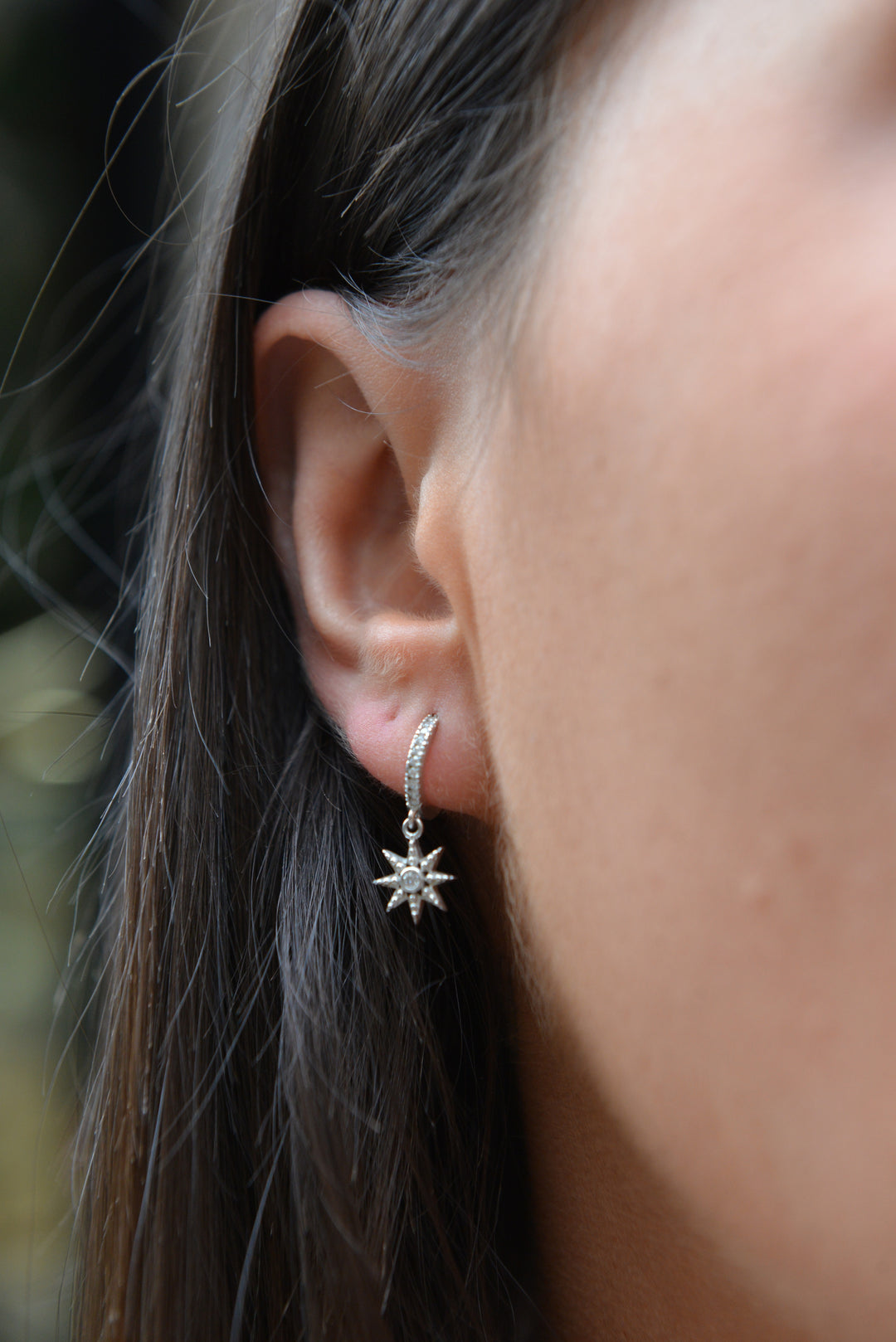 Boucles d'oreilles Argent 925 créoles pampille & OZ Iris