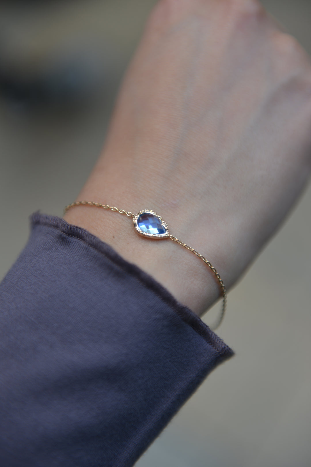 Bracelet Plaqué or & OZ bleu Jeanne