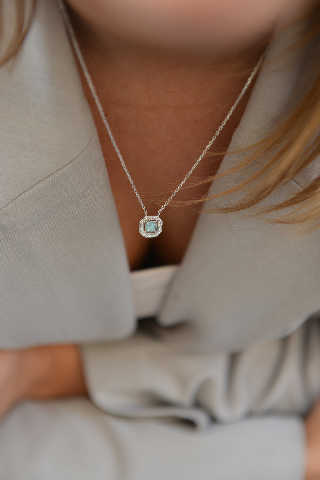 Collier Argent 925 Amazonite & OZ Colette