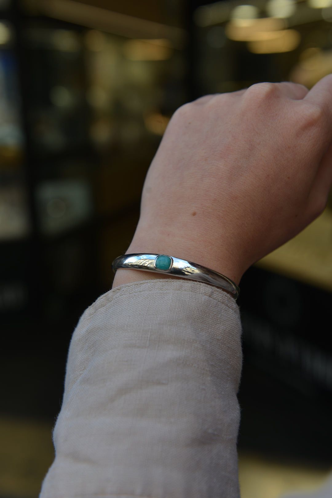 Jonc argent 925 & Amazonite Astrid