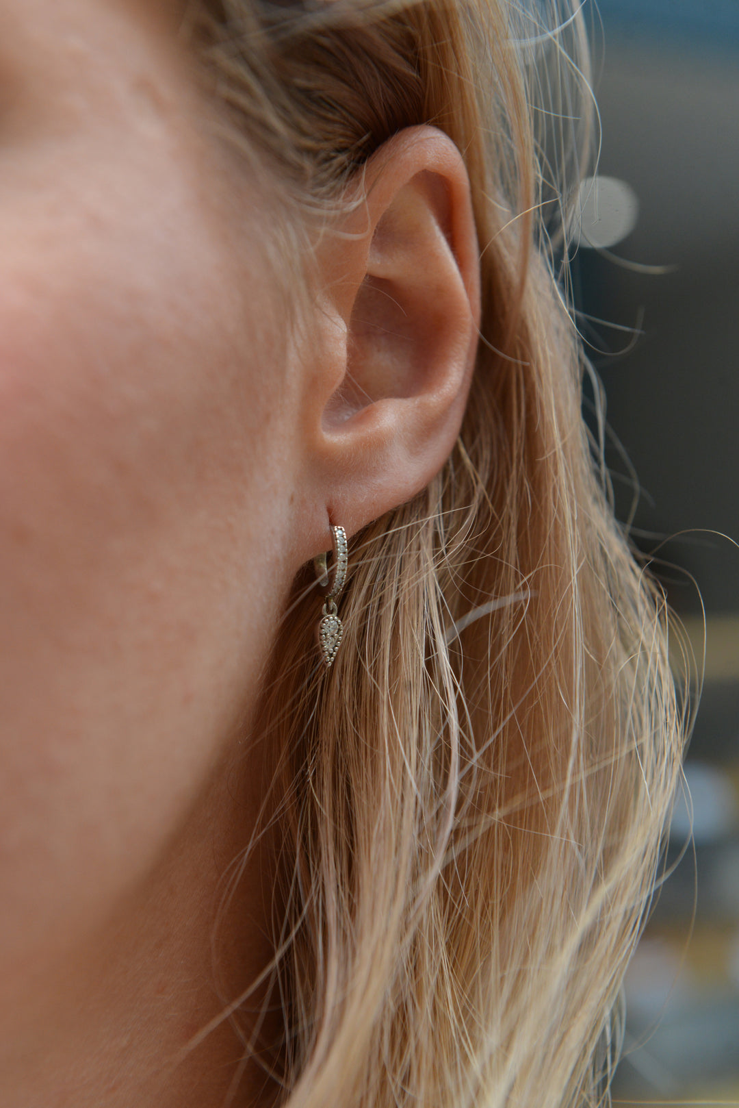 Boucles d'oreilles Argent 925 créoles pampille & OZ Lexi