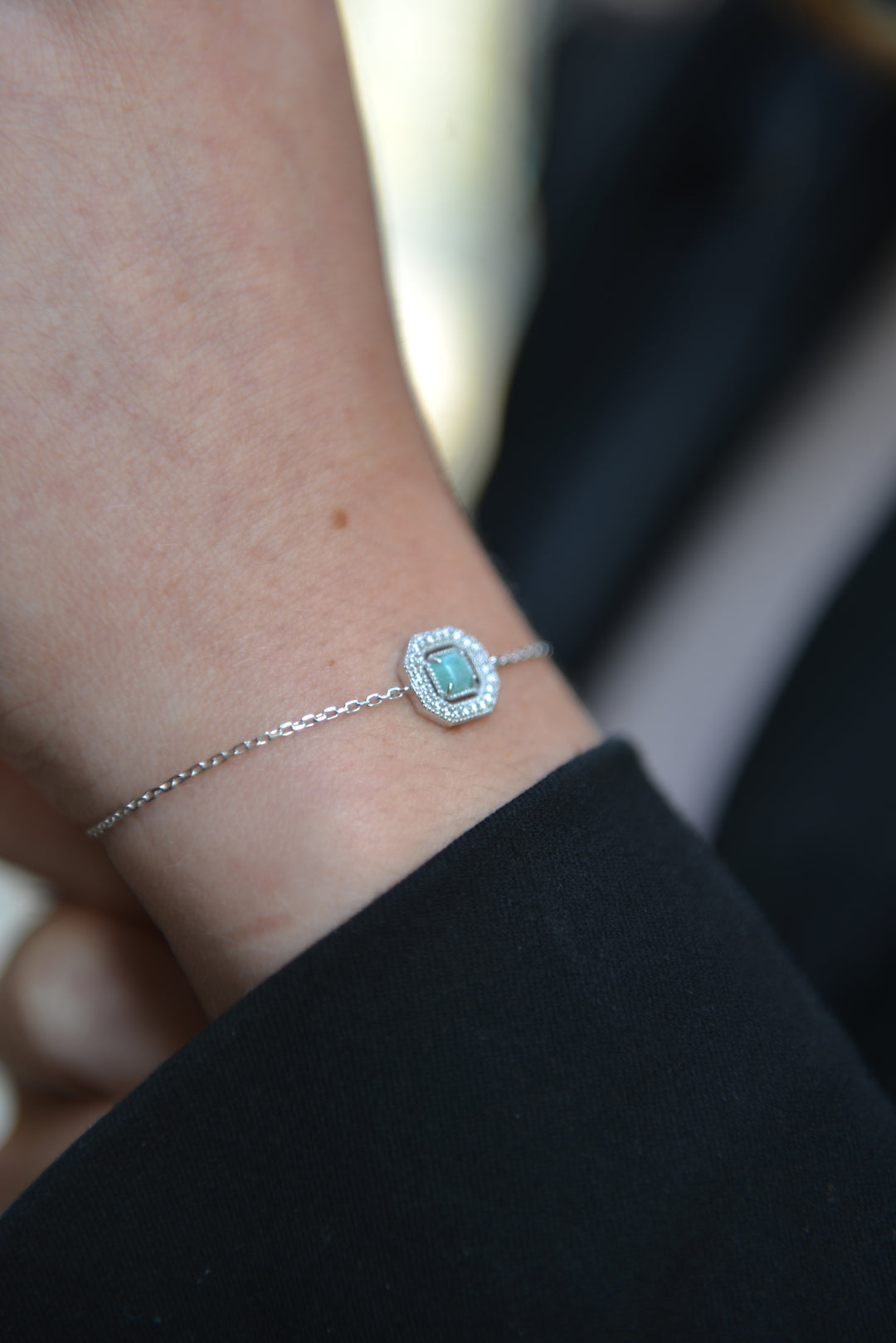 Bracelet Argent 925 & Amazonite & OZ Azul