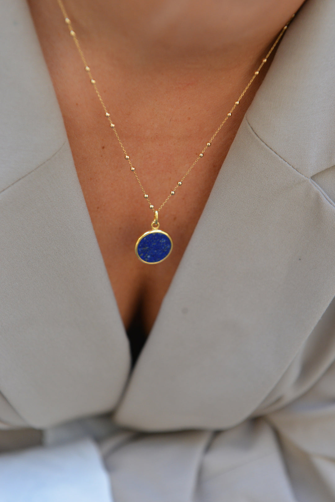 Collier Plaqué Or & Lapis lazuli Nomad