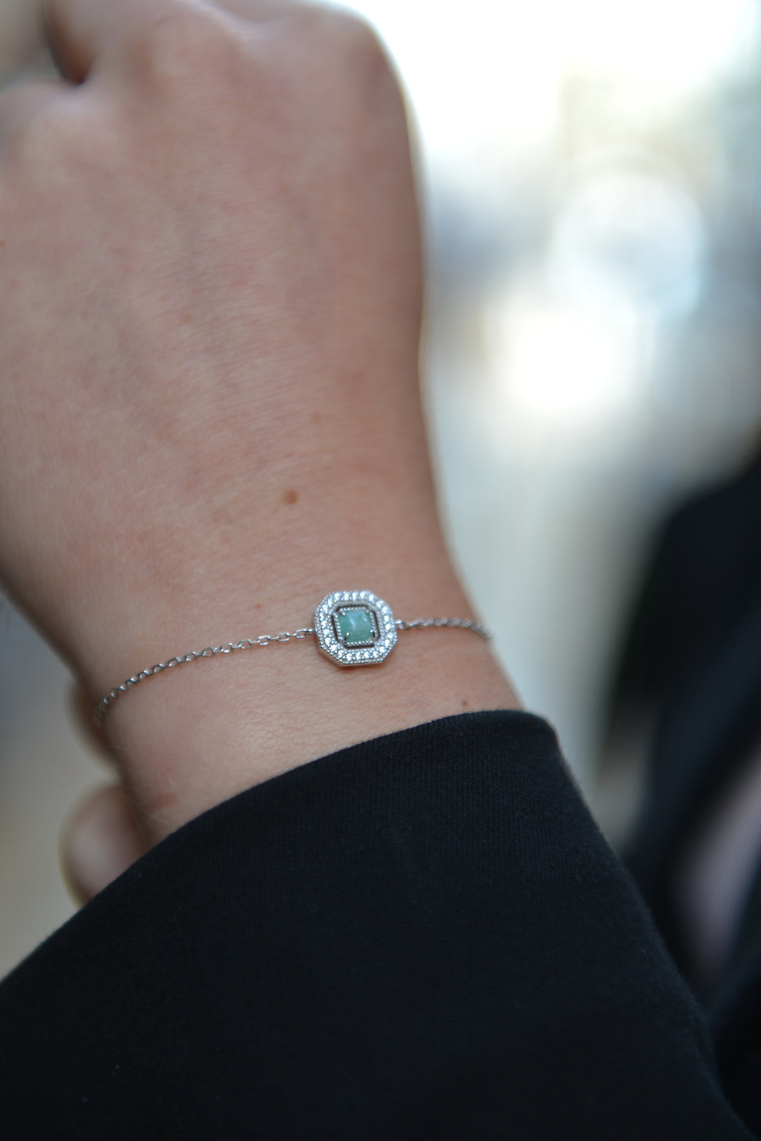 Bracelet Argent 925 & Amazonite & OZ Azul