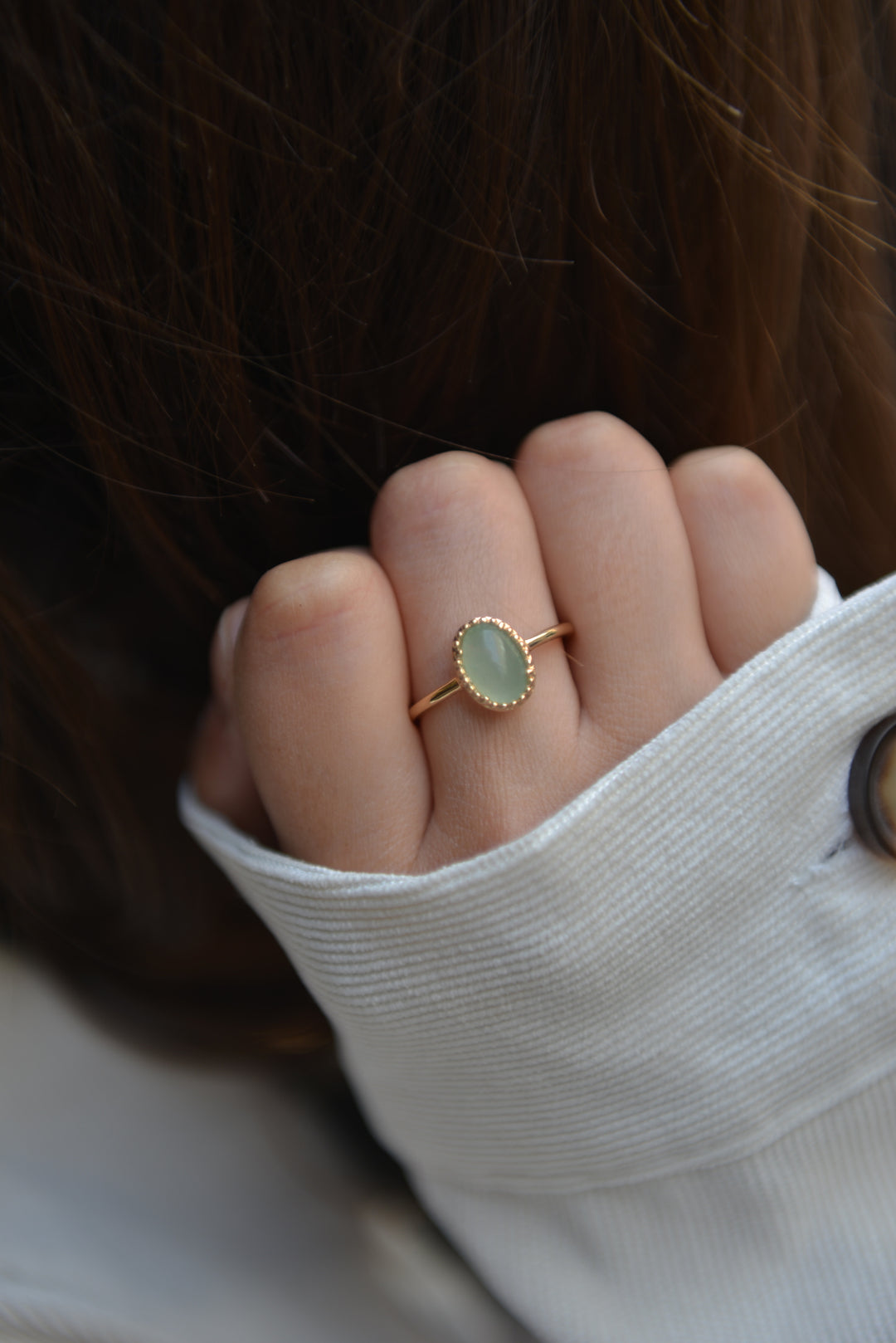Bague Plaqué Or & Aventurine Sofia