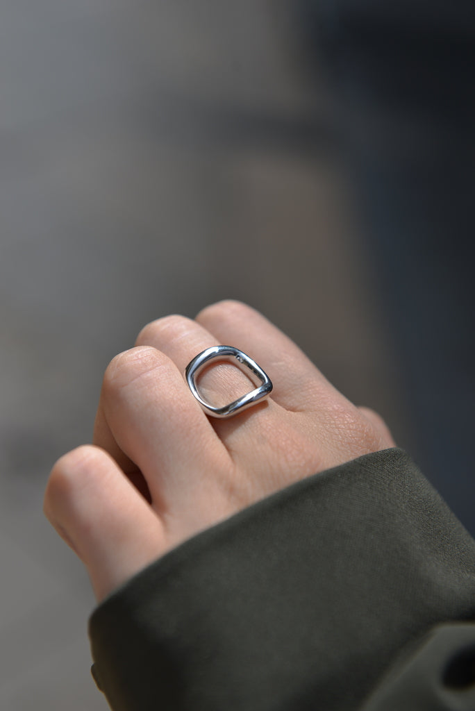 Bague Argent 925 motif carré Agathe