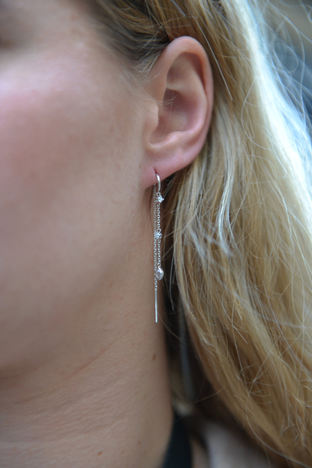 Boucles d'oreilles Argent 925 & OZ chaine Santa