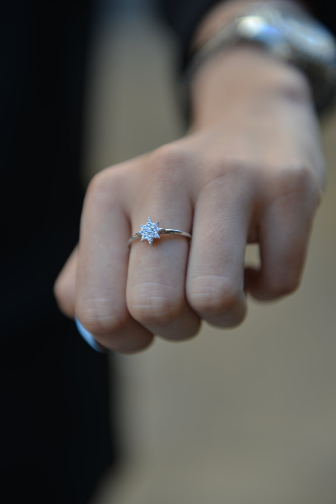 Bague Argent 925 motif étoile Hazel